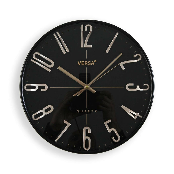 Ceas de Perete Versa Negru Auriu* Plastic Cuarț 4,3 x 30 x 30 cm