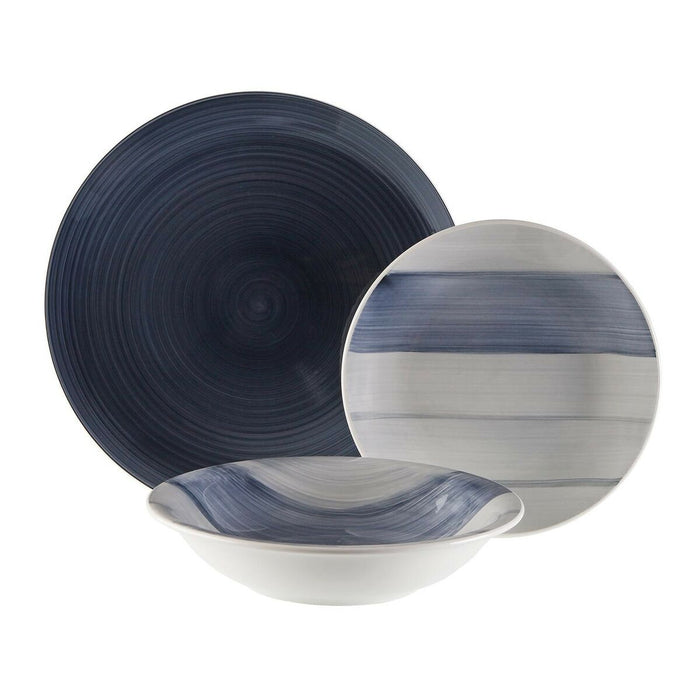 Set de Veselă Versa Leanne Albastru închis Gresie 26,5 x 26,5 cm 18 Piese
