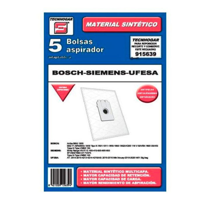 Sac de Schimb pentru Aspirator Tecnhogar 915639 (5 uds)