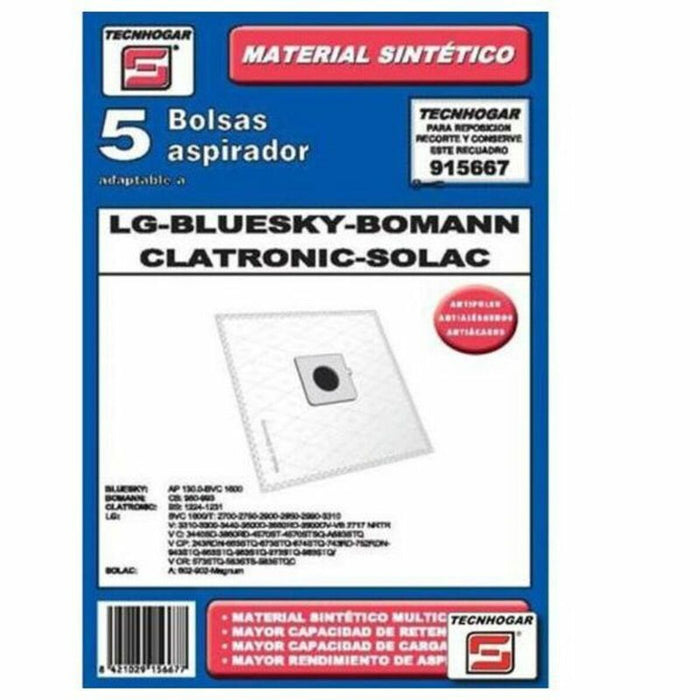 Sac de Schimb pentru Aspirator Tecnhogar 915667 (5 uds)