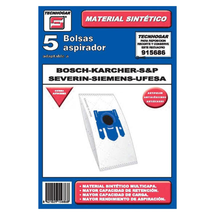 Sac de Schimb pentru Aspirator Tecnhogar 177Y1 (5 uds)