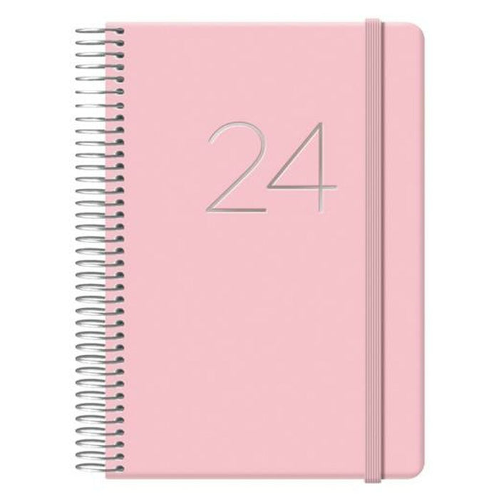 Agendă GLOSS DOHE 2024 Anual Roz 12,5 x 18 cm