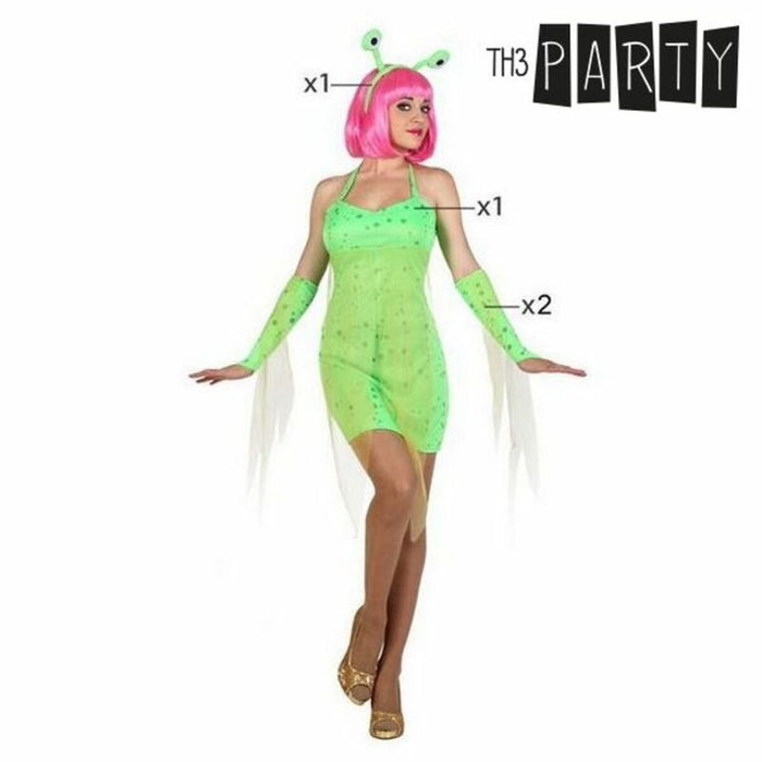 Costum Deghizare pentru Adulți Verde Alien Sexy 4 pcs