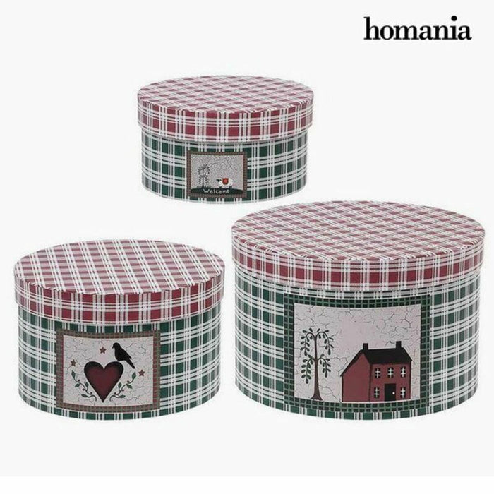 Cutie Decorativă Homania 43761 (3 uds) Verde Carton (3 Piese) (3 Unități)