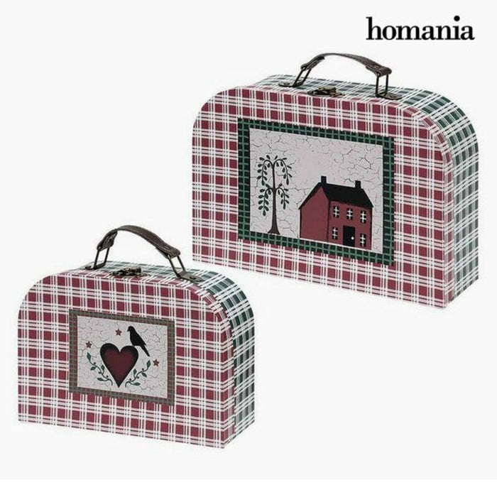 Set de Cutii Decorative Homania (2 uds) Roșu Carton (2 Unități)