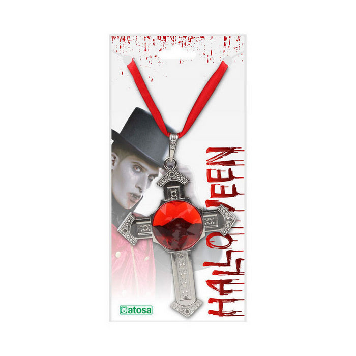 Colier Crucifix Halloween Argintiu
