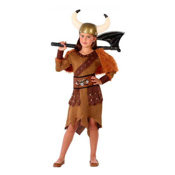 Costum Deghizare pentru Copii 114869 Femeie viking Maro (4 Pcs)