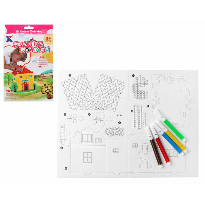 Set de Lucru Manual cu Hârtie 3D Puzzle pentru colorat