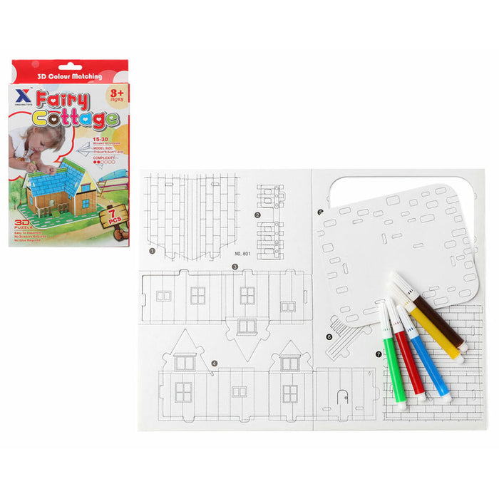 Set de Lucru Manual cu Hârtie 3D Puzzle pentru colorat