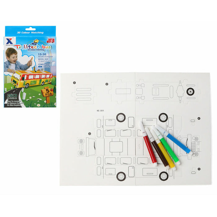 Set de Lucru Manual cu Hârtie 3D Puzzle pentru colorat