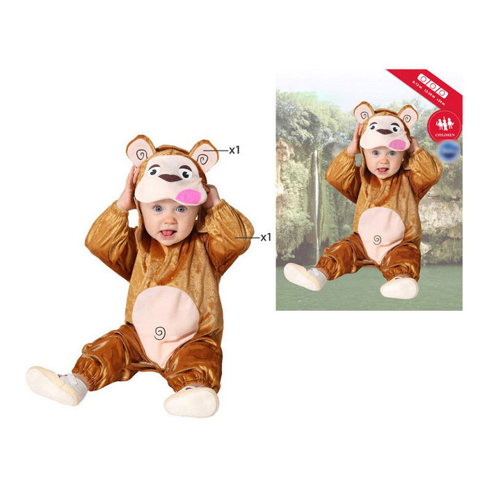 Costum Deghizare pentru Bebeluși Maimuță Maro (2 Unități)