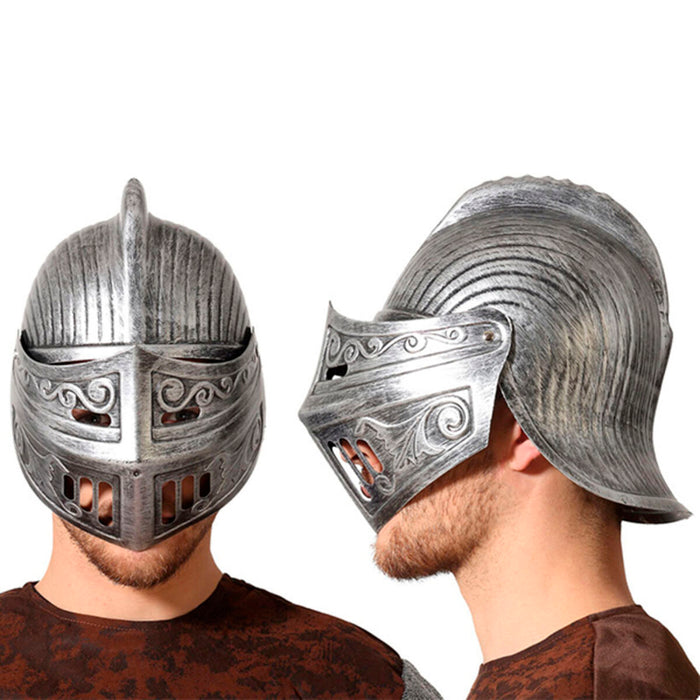 Cască Cavaler medieval Argintiu