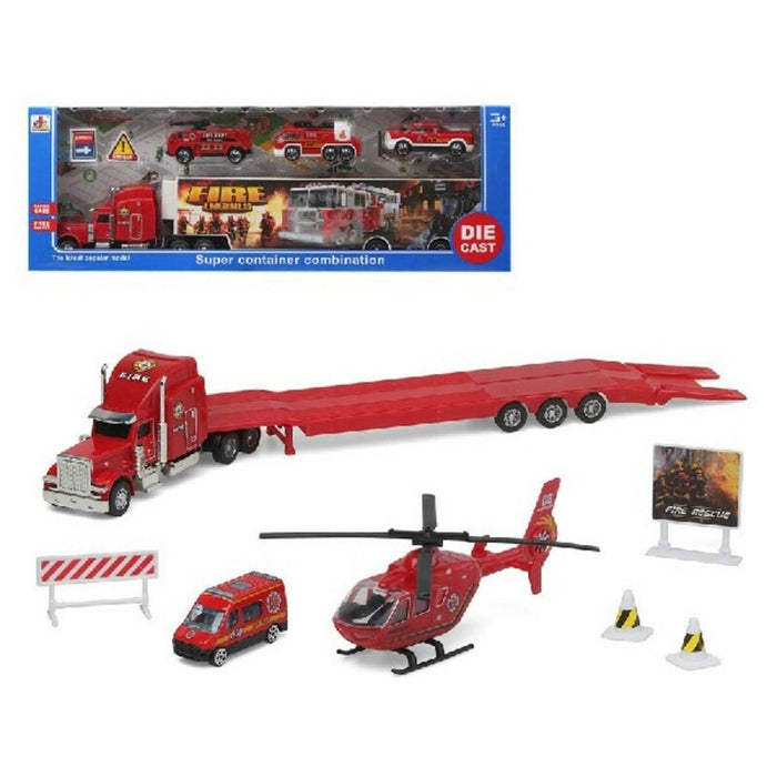Playset Super Container Fire Camion Autotransporter 39 x 14 cm