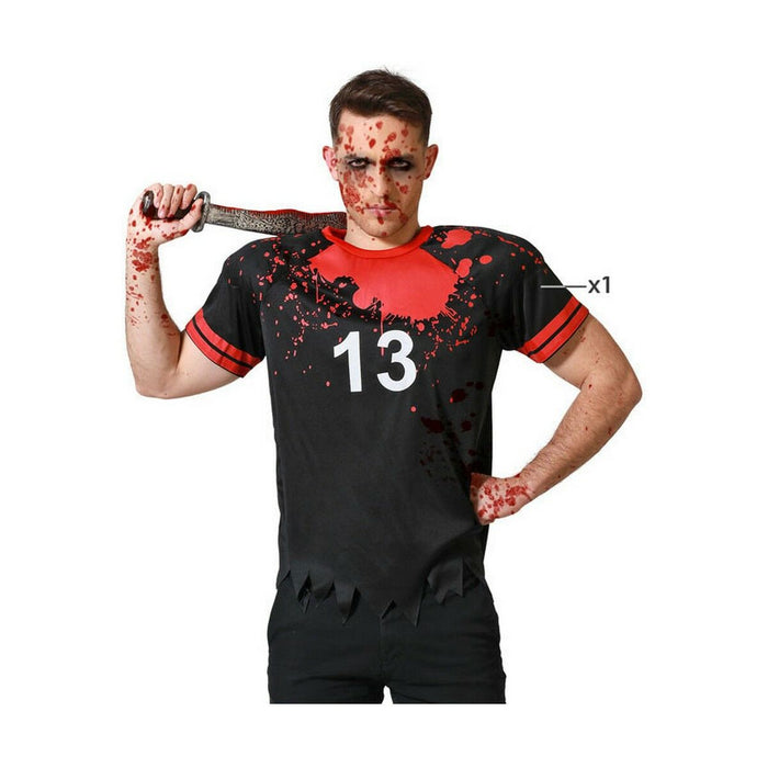 Costum Deghizare pentru Adulți Rugby Sângeros Negru Poliester