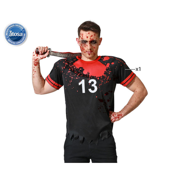 Costum Deghizare pentru Adulți Rugby Sângeros Negru Poliester