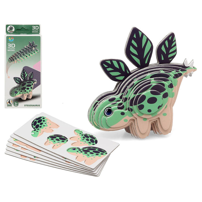 Puzzle 3D Dino 18 x 8 cm Verde