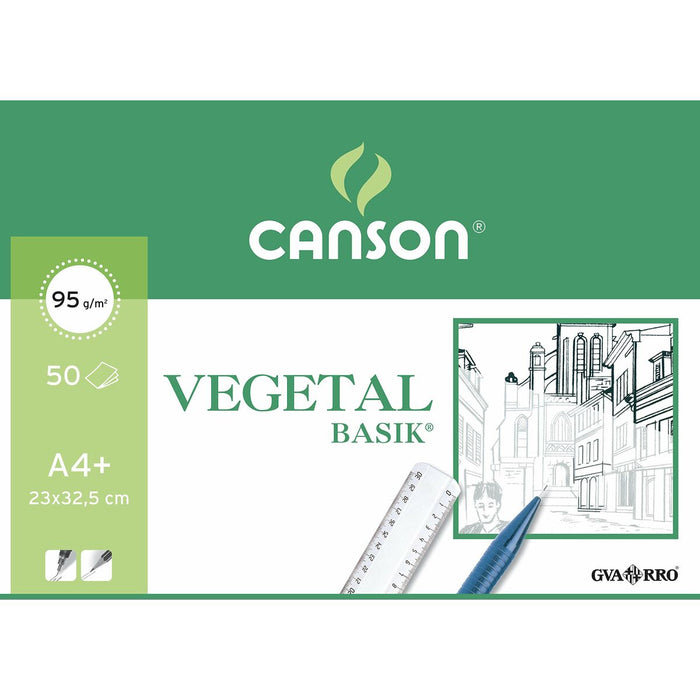 Bloc de schițe Canson Hârtie vegetală Transparent