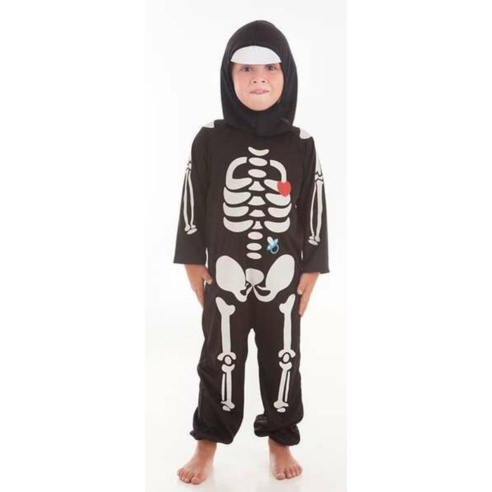 Costum Deghizare pentru Bebeluși Skeleton Heart Negru (2 Piese)
