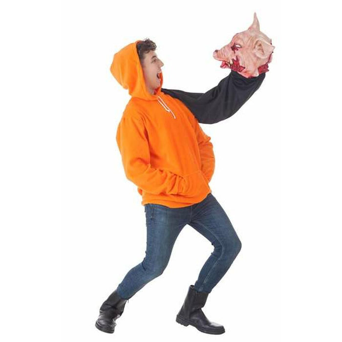 Costum Deghizare pentru Adulți Halloween Porc sudadera Portocaliu (2 Piese)