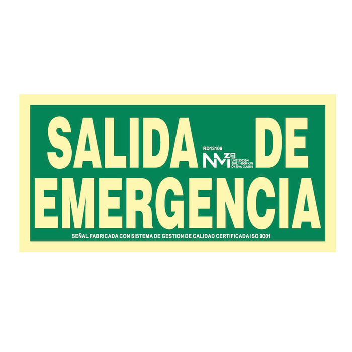 Insignă Normaluz Salida de emergencia PVC