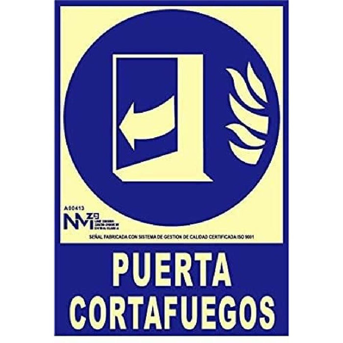 Insignă Normaluz Puerta cortafuegos cerrar después de utilizar PVC (21 x 30 cm)