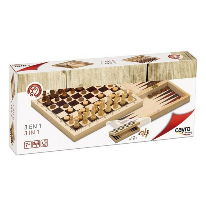 Set Cayro 3 în 1 Șah Backgamon Damă