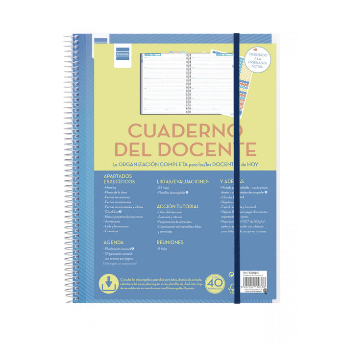 Agendă Finocam Albastru 23 x 31 cm Profesor