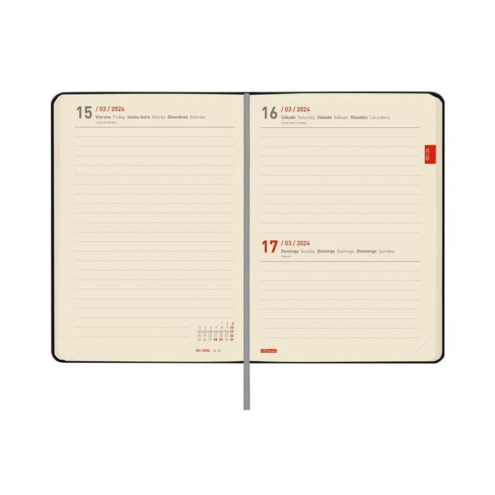 Agendă Finocam Natural Croma Şcoală 2023-2024 Negru 11,8 x 16,8 cm