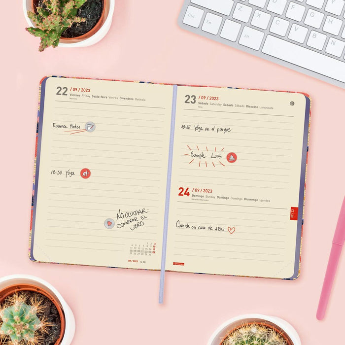 Agendă Finocam Natural Tiger Şcoală 2023-2024 Multicolor 11,8 x 16,8 cm