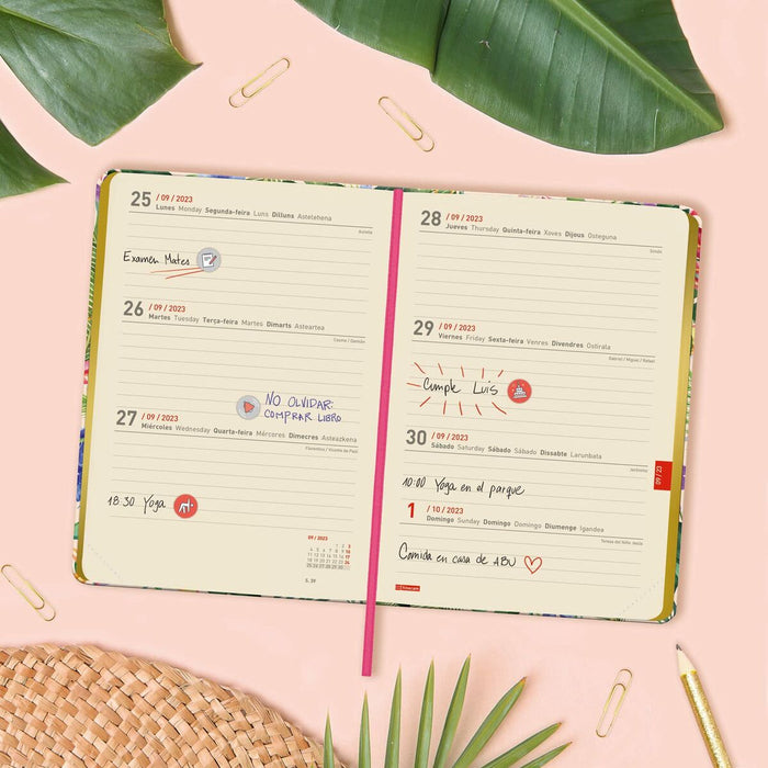 Agendă Finocam Natural Şcoală 2023-2024 Multicolor 11,8 x 16,8 cm