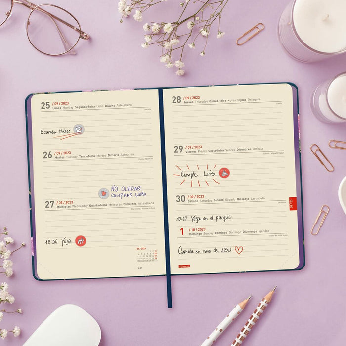 Agendă Finocam Natural Şcoală 2023-2024 Multicolor 11,8 x 16,8 cm