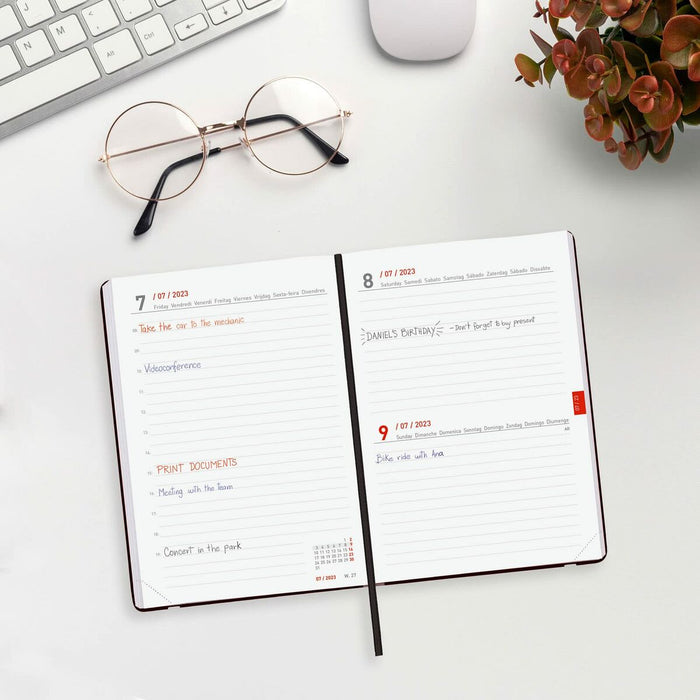 Agendă Finocam Mara 2023-2024 Negru 12 x 17 cm