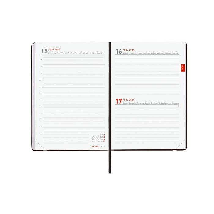 Agendă Finocam Mara 2023-2024 Negru 12 x 17 cm