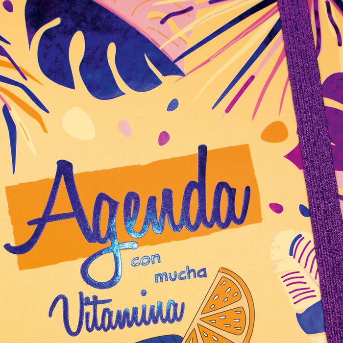 Agendă Finocam Talkual Vitamina Şcoală 2023-2024 Multicolor Sfert 15,5 x 21,7 cm