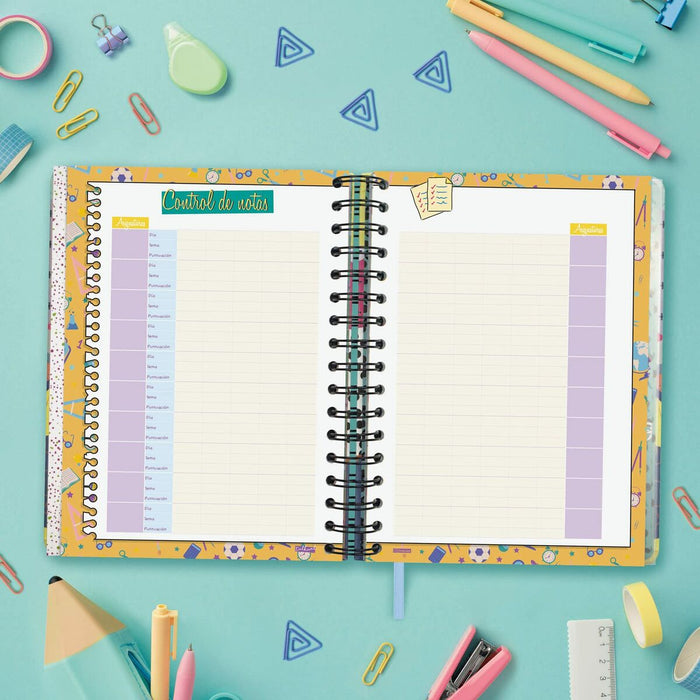 Agendă Finocam Talkual Aventura Şcoală 2023-2024 Multicolor Sfert 15,5 x 21,7 cm