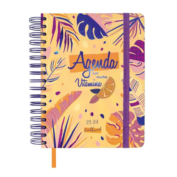 Agendă Finocam Talkual Vitamina Şcoală 2023-2024 Multicolor Sfert 15,5 x 21,7 cm