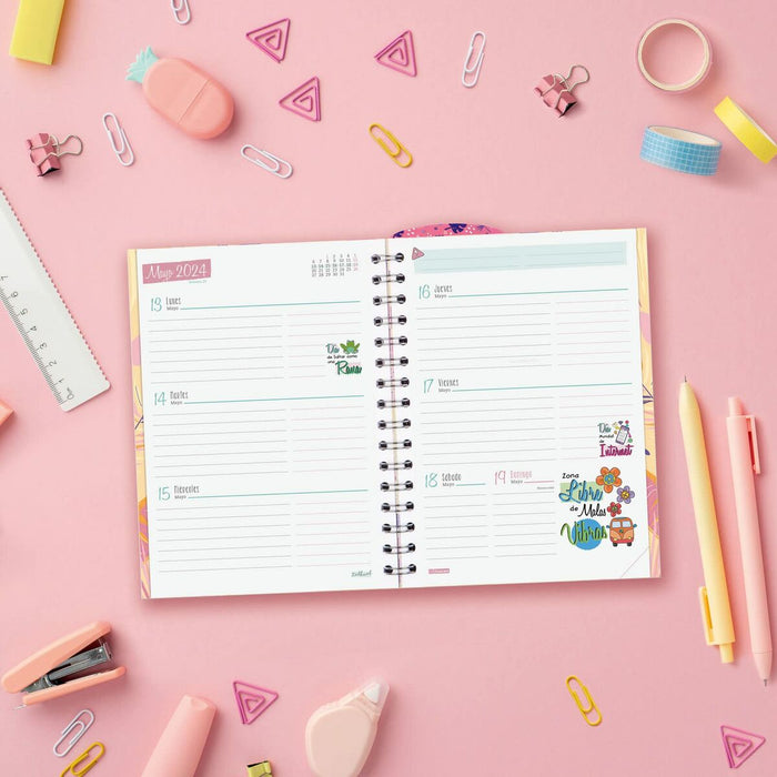 Agendă Finocam Talkual Vitamina Şcoală 2023-2024 Multicolor 1/8 12 x 16,9 cm