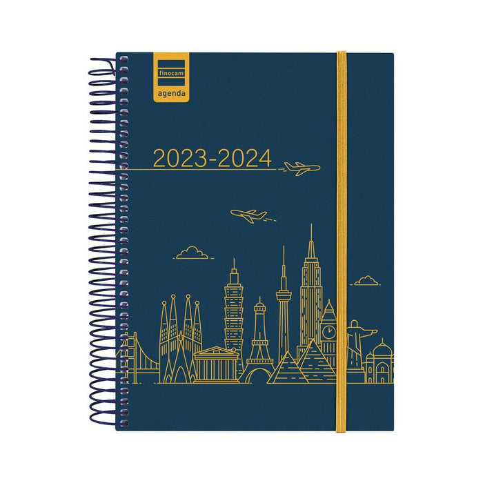 Agendă Finocam City 2023-2024 Şcoală Multicolor Sfert 15,5 x 21,2 cm