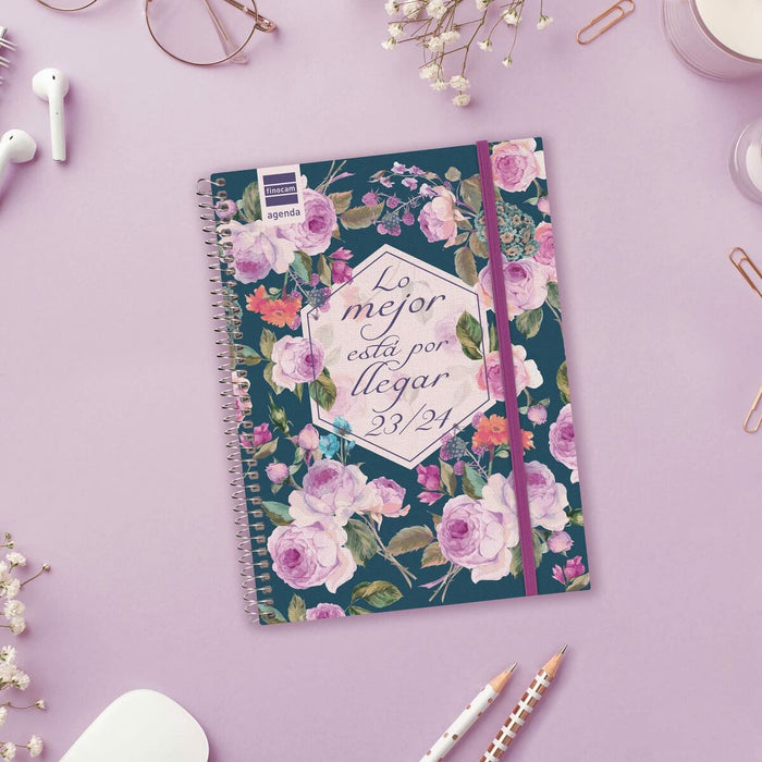 Agendă Finocam 2023-2024 Şcoală Multicolor Sfert 15,5 x 21,2 cm