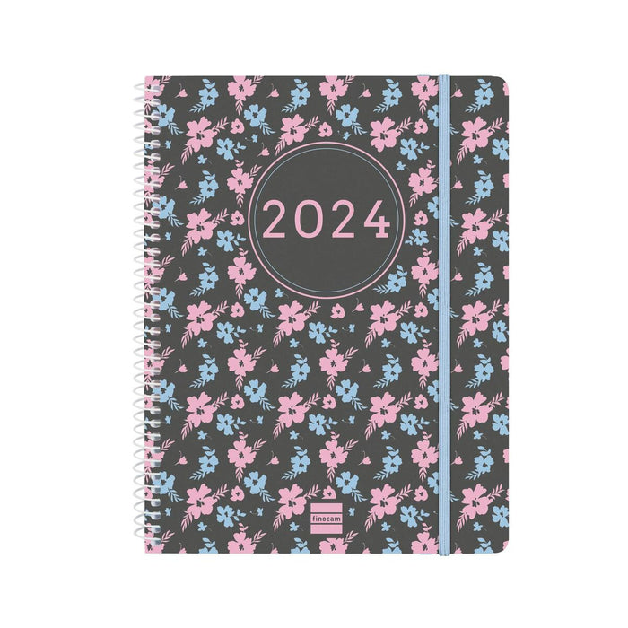 Agendă Finocam Ikon 2023-2024 Květiny 15,5 x 21,2 cm Multicolor