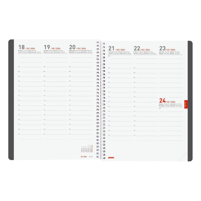 Agendă Finocam Ikon 2023-2024 Květiny 15,5 x 21,2 cm Multicolor