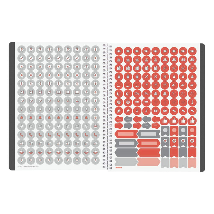 Agendă Finocam Ikon 2023-2024 Květiny 15,5 x 21,2 cm Multicolor