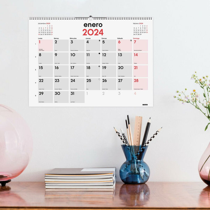 Calendar de perete Finocam Multicolor 2024 59 x 42 cm