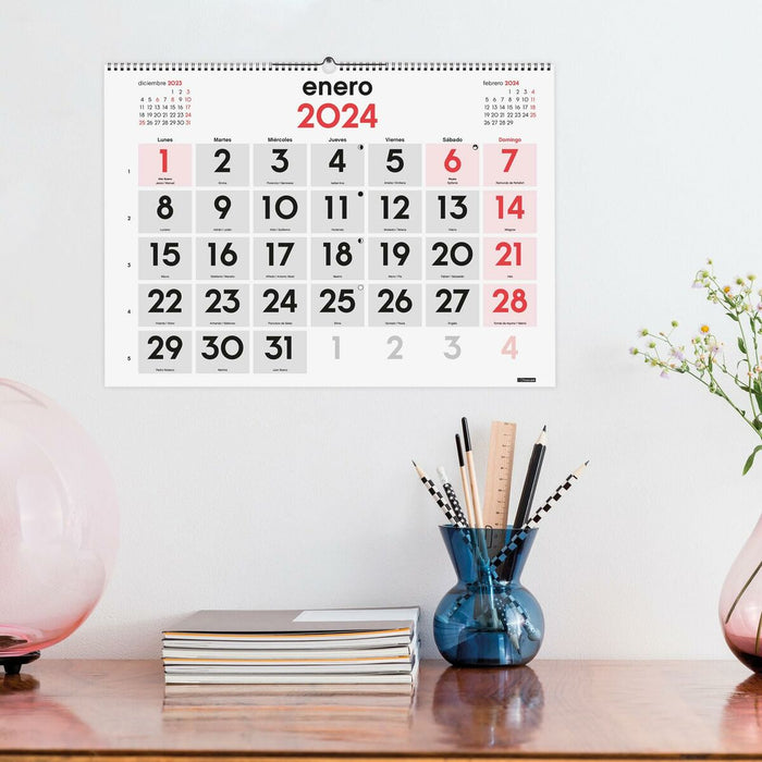 Calendar de perete Finocam Multicolor 2024 59 x 42 cm