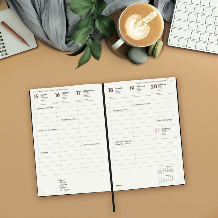 Agendă Finocam Dynamic Mara 2024 Negru A5 14 x 20,4 cm