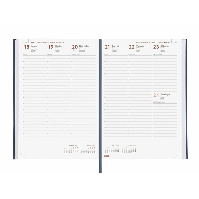 Agendă Finocam Dynamic Milano 2024 Albastru 16,5 x 24 cm