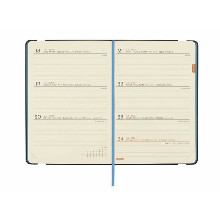 Agendă Finocam Flexi 2024 Negru 11,8 x 16,8 cm