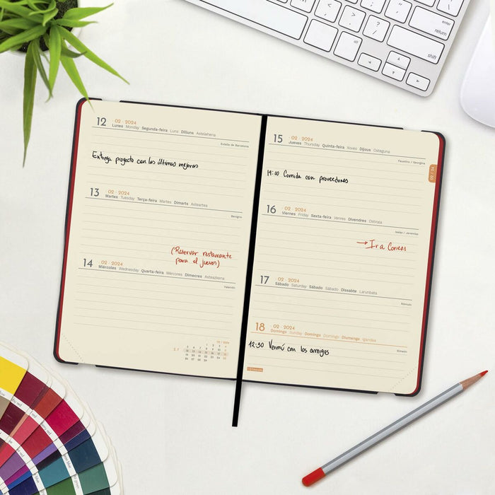 Agendă Finocam Flexi 2024 Roșu 11,8 x 16,8 cm