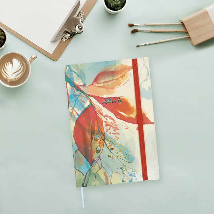 Agendă Finocam Dynamic Casual 2024 acuarela Multicolor A5 14 x 20,4 cm