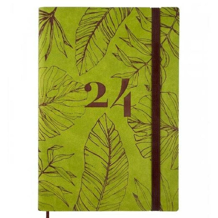 Agendă Finocam Dynamic Casual 2024 Frunza a unei plante Multicolor A5 14 x 20,4 cm
